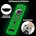 2 Pack Remote Case/Cover for Fire TV Stick 4K,Protective Silicone Holder Lightweight Anti Slip Shockproof for Fire TV Cube/3rd Gen All-New 2nd Gen Alexa Voice Remote Control-Glow Blue,Glow Green