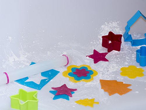 image for Craftit Edibles Small Rolling Pin with Rings, 9 Inch Non Stick plastic