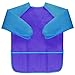 Bassion 2 Pack Kids Art Smocks Toddler Smock Waterproof Artist Painting Aprons Long Sleeve with 3 Pockets for Age 2-6 Years Gifts(blue purple)