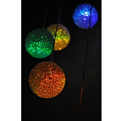 image for AVEKI Solar Wind Chimes Outdoor, Changing Color Solar Power Ball Wind 
