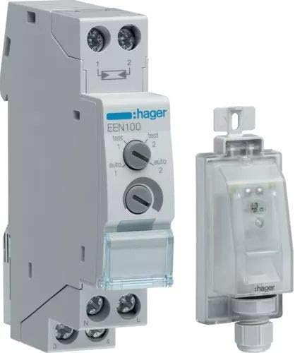 Hager EEN100 Twilight Switch with Surface Sensor EEN003 3250617579308, Gray, dane 12887