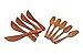 Saoneer Handmade Natural Wood Small Knife and Spatula Wooden Kitchen Tool Bread, Bakery, Cake, Jam, Butter Spreader Set of 10 (Natural Red Wood)