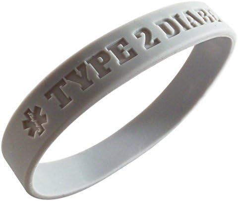 2-Pack Type 2 Diabetes Bracelets for Men or Women Silicone Wristband Awareness