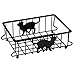 Lily's Home Cat-Themed Wire Basket, Kitchen and Desk Organizer, Cute Caddy for Cat Lovers for Kitchen, Pantry, Cabinet, Bathroom and Office (Small)