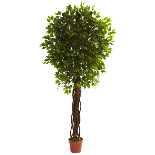 Nearly Natural 5379 Ficus UV Resistant Tree, 7.5-Feet, Green