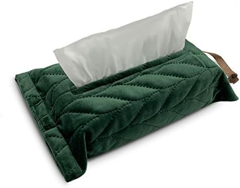 スポンサー プロダクト Aowlong ティッシュケース 吊り下げ ティッシュカバー 売店 車用 ティッシュボックスケース ベロア 吊るす 家 事務室 掛ける 縦 オフィス ダークグリーン