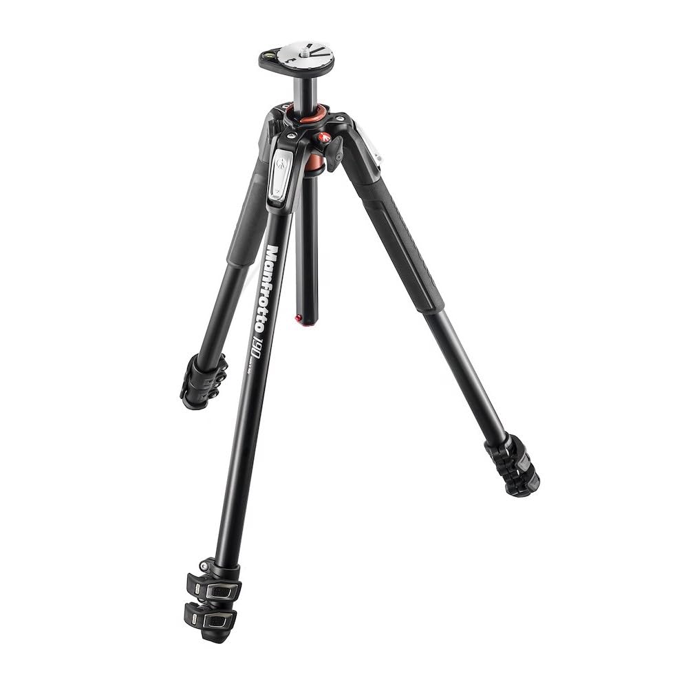 Manfrotto MT190XPRO3 Photo Tripod, 3-Section Aluminium, 90 degree Center Column, for Mirrorless and DSLR Cameras, Black/Anthracite