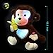 BSTAOFY Light up Monkey Stuffed Animal Creative Glow Soft Plush Toys with Banana in Hand Nightlight Bedtime Birthday, Brown, 12.5 inch