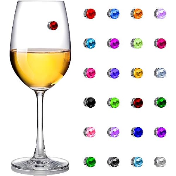 MONNEL Set Of 4 Poker Love Heart Wine Charms – Zinc Alloy Glass Markers With Velvet Bag For Parties