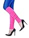 Kimberly's Knit Women 80s Party Neon Capri Running Workout Leggings Leg Warmers (One Size, SapphireBlue+Hotpink)