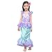 Newland Girl's Kids Little Mermaid Princess Party Dress Costume (120CM(5-6Y)-Size L)