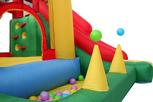 RETRO JUMP Inflatable Bounce House Slide Jumping Climbing Balloon 6 in 1 Playhouse with Blower - Thumbnail 5