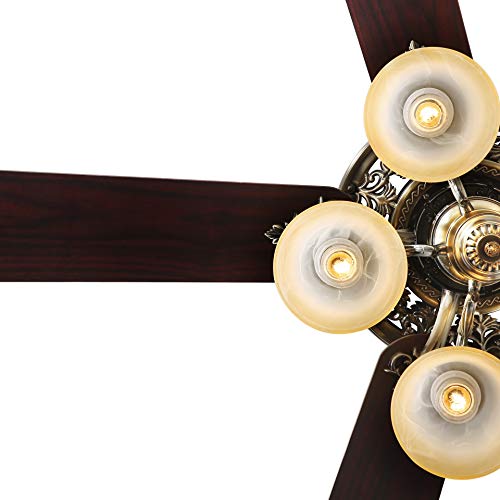 FINXIN Indoor Ceiling Fan Light Fixtures New Bronze Remote LED 52 For