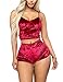 Angsuttc Women's Velvet 2 Piece Outfit Spaghetti Strap Crop Top Shorts Pajamas Set Sleepwear Nightwear
