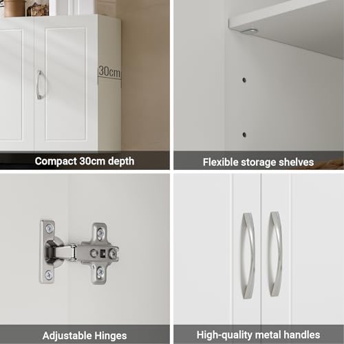 SoBuy 3-Door Bathroom Wall Cabinet - Medicine Cabinet with Adjustable Shelves Over Toilet Storage Cupboard Bathroom Cabinet Kitchen Cabinet Rangement Salle de Bain Bathroom Storage Organizer