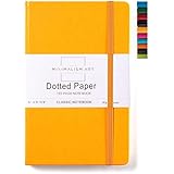 Minimalism Art, Classic Notebook Journal, A5 Size 5 X 8.3 inches, Yellow, Dotted Grid Page, 192 Pages, Hard Cover, Fine PU Leather, Inner Pocket, Quality Paper-100gsm, Designed in San Francisco
