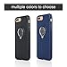 iPhone 8 Plus Case with Ring, WXY Anti-Slip Carbon Fiber Grain Magnetic Chuck Case for Apple iPhone 7 Plus Silicone Compatible with Magnetic Car Mount Stand Dark Blue