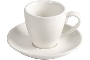 ionEgg Porcelain Espresso Cup with Saucer, Espresso Shot Cup, 80ml/2.7Oz, White…