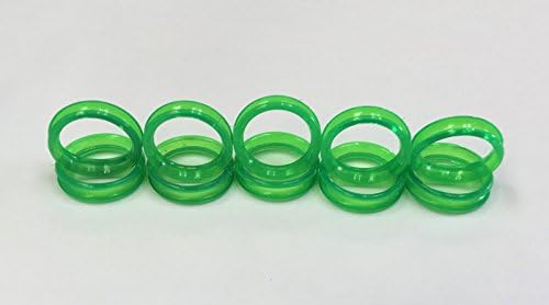 10 Green Barber Hair Shears Scissors Finger Rings Grips Inserts 5 Sets- 5 Large + 5 Small, Soft Rubber Ring Sizer
