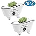 Originalidad French Country Style Bathtub Flower Pot, White Porcelain Vintage Flower Pot Planter, Bathtub Succulent Planter, Ideal for Small Succulent, Soap Dish, Home Decor (Set of 2)