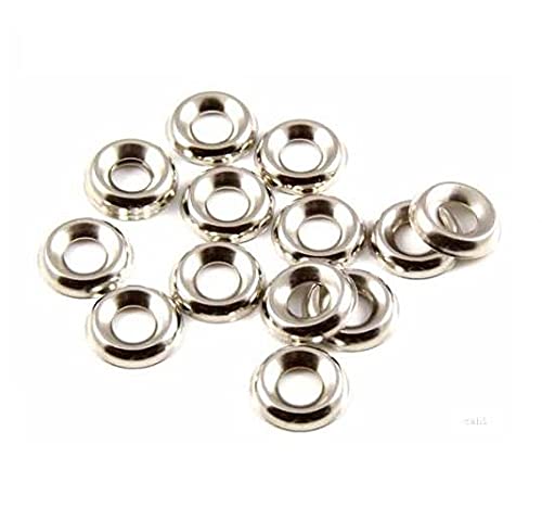 TERF® 100 Pcs Nickel Plated Screw Cup Washer Size No. 6 Countersunk Screw Surface Finishing Cup Washers Gauge Size No. 6g