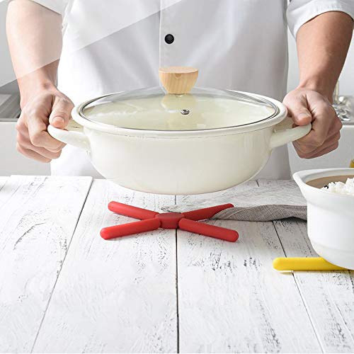 3 Pcs Kitchen Utility Foldable Cross Silicone Trivets, Expandable