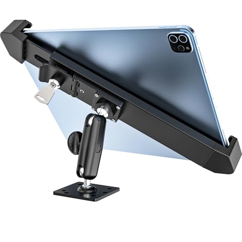 Dosvsi Anti-Theft Tablet Mount for Car/Wall/Desk, Sturdy All Metal Lockable Tablet Holder, 360° Rotation Tablet Stand for iPad Pro Air 11 Mini, iPad 10th Generation, Galaxy Tab A9, 7-11" Tablets