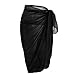 FALETO Womens Swimsuit Chiffon Cover Up Floral Beach Sarong Bikini Swimwear Wrap,#1-Solid Blac