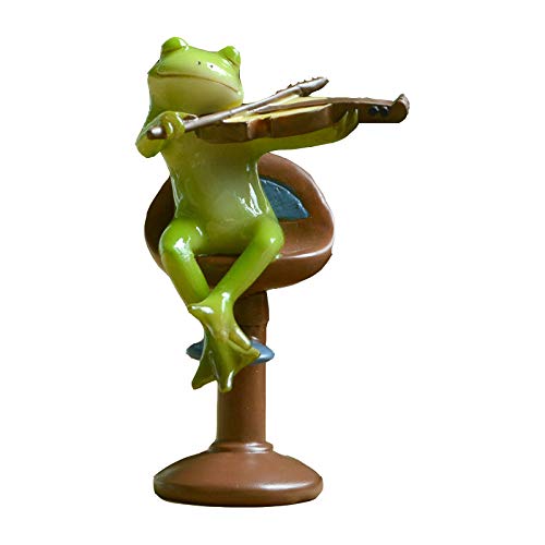 Gemmia Fairy Garden Miniature Frog Figurine- Playing Violin Frog