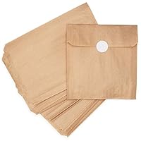 Natural Kraft Brown Paper Snack Sandwich Bags + White Stickers for Sealing. 100% Chlorine-Free, Unbleached, Eco Alternative to Plastic Fold Top/Zippered Bags. Made in USA. 125 Sleeves/Pack