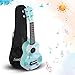 SanDona AK60F Soprano Basswood Ukulele,Children Musical Instruments, 21 Inch with Gig Bag for kids Students and Beginners, Blue and Flower