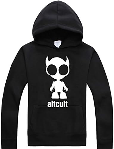 LOVME Men's Cut Cartoon Altcult Alien Logo Comfortable Sweatshirts Hoodie