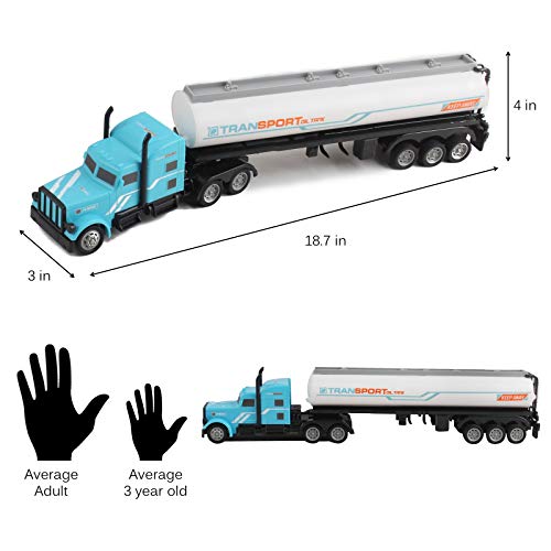 Vokodo RC Semi Truck and Trailer 18 Inch 2.4Ghz Fast Speed 116 Scale