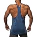 Jed North Bodybuilding Stringer Gym Tank Top Singlet Racerback, X-Large, Blue