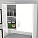 Inval Kitchen Microwave Storage Cabinet with Adjustable Shelves and 3 Drawers, Fits Standard Size Microwaves, Small Appliances, White
