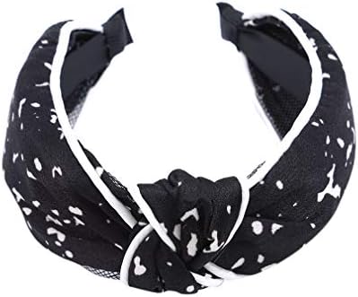 Pinhan Women Fashion Vintage Leopard Headband Twist Hairband Knot Cross Tie Headwrap Hair Band Hoop,Black