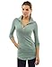 PattyBoutik Women Zip Pocket Tunic (Heather Lucite Green Large)