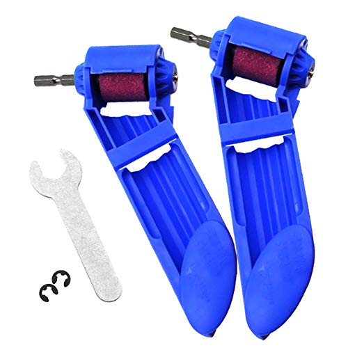qiguch66 Drill Bit Sharpening Tool, Portable Drill Bit Grinder, Iron-Based Bit for Grinding, 2-12.5mm Drill Bit Sharpener, with Wrench and Grinding Wheel Blue