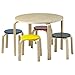 ECR4Kids Bentwood Round Table and Stool Set, Kids Furniture, Assorted, 5-Piece