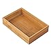 mDesign Pack of 2 Functional Drawer Organiser — Elegant Bamboo Kitchen Drawer Divider for Cutlery, Silverware, Utensils – Convenient Drawer Separator – Light Brown