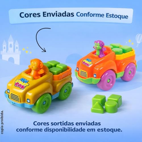 Brinquedo Educativo Carrinho Baby Com Encaixes My First Car Interativo Colorido Didatico Brinquedos Para Meninos 1 ano de Idade