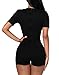 Shawhuwa Womens Sexy V Neck Short Sleeve Party Romper Clubwear Medium Black
