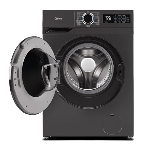 Midea 7Kg Front Load Washing Machine,1200 RPM, Power Mix with Drum Clean, 15 Programs, BLDC Inverter Motor, Titanium, MF110W70B/T-GCC