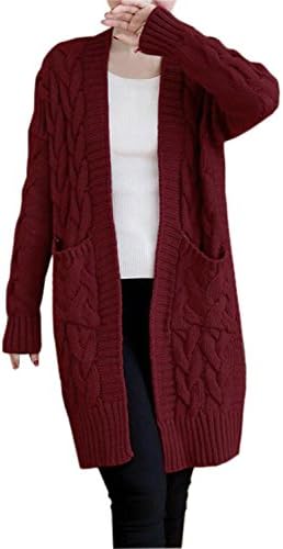 Women's Open Front Long Sleeve Knit Think Cardigan Chunky Sweater Oversized Coat