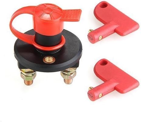 Battery Isolator Disconnect Cut OFF Power Kill Switch for Automobiles Marine Car Boat Rv ATV Vehicles 2 Keys