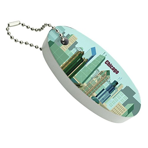 Chicago Hancock Building Willis Tower Cloud Gate Bean Floating Foam Keychain Fishing Boat Buoy Key Float