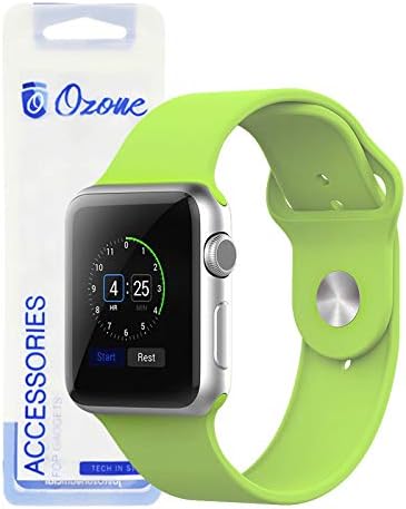 O Ozone Silicone Strap For Apple Watch 44mm Series 4 / 42mm Series 3/2 / 1  Adjustable Sports Band - Green price in UAE | Amazon UAE | kanbkam