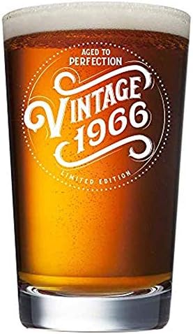 HUMOR US HOME GOODS 53rd Birthday Gifts for Men and Women Beer Glass 1966 Clear