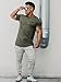 YoungLA Mens Long Ring-Spun Cotton T-Shirts Lightweight Muscle Tee Shirts 301 - Olive Small