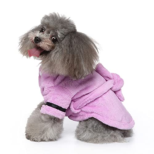 SMDARROY Dog Drying Robe, Super Absorbent Dog Towels for Drying Dogs, Fast Drying Pet Dog Towel Coat & Bathrobe, Soft Microfibre Dog Drying Coat for Bath Beach